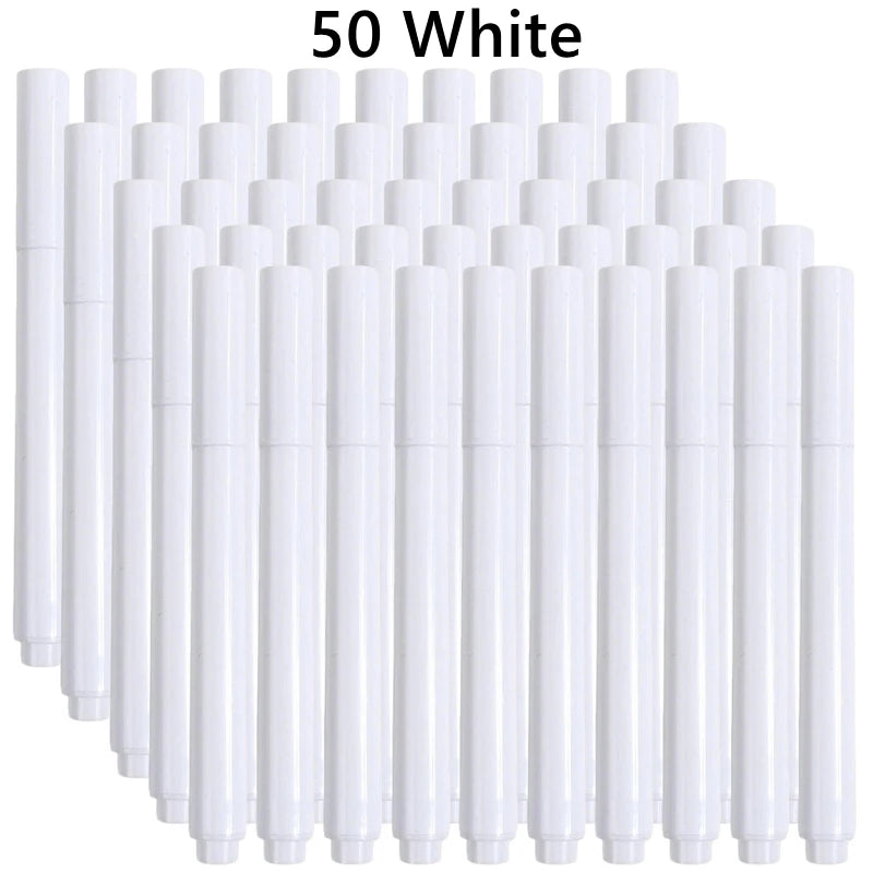 Liquid Chalk Erasable Pen 3-100Pcs White Marker for Glass Windows Blackboard Chalkboard Whiteboard Marker Drawing Chalk Pens Beauty World Shop