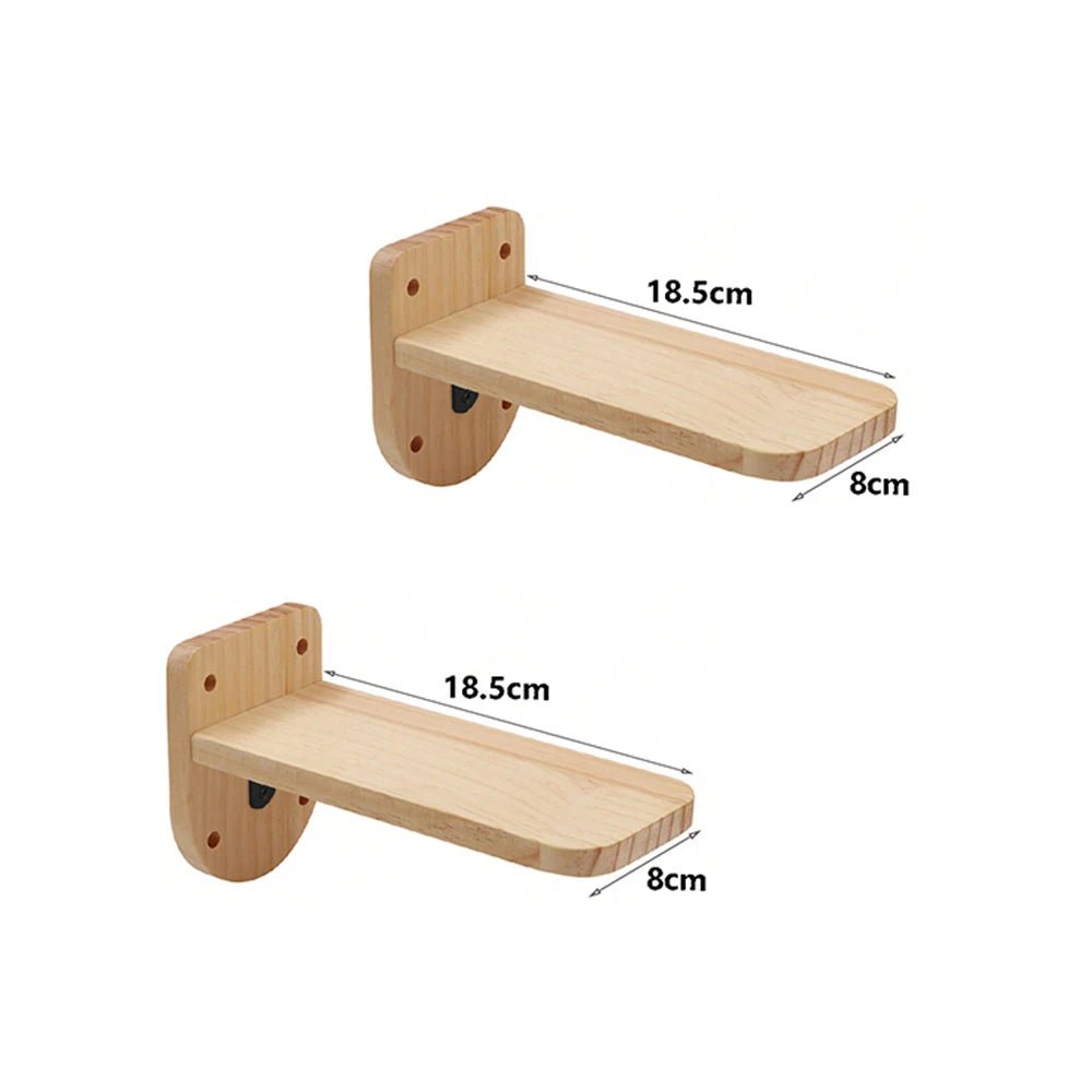 Cat Wall Hiding House Hammock Climbing Shelves Moon Perches Bed Ladder Solid Wood Steps For Activity Indoor Cats Wall Furniture