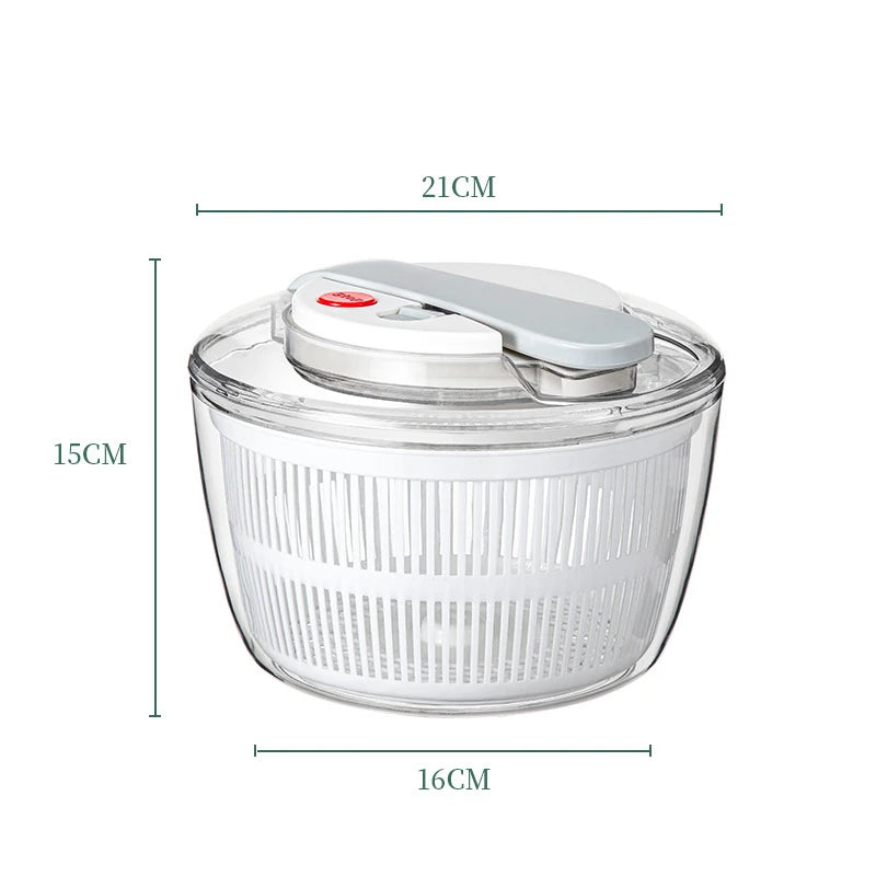 LMETJMA 3L Salad Spinner Large Salad Sowl With Lid One-handed Easy Press Salad Spinner Washer Dryer Drainer Mixer JT249 Beauty World Shop