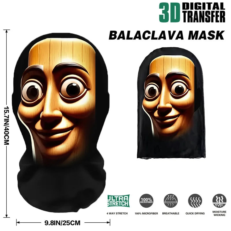 NEW 3D Printed Full Face Mask TungTungTung Sahur Mesh Mask For Men Party Supplies Funny Cosplay Props Novel Beauty World Shop