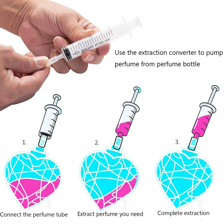 12-piece perfume dispenser set - 2 syringes, 2 pipettes, 2 perfume separators, 2 converters, 2 funnels, 2 spring-loaded pipettes Beauty World Shop