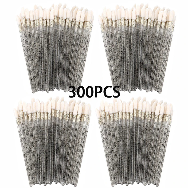 100/300PCS Crystal Lip Brush Lipstick Gloss Applicator Wands Wholesale For Eyelashes Extension Tool Kits Makeup Accessories Beauty World Shop