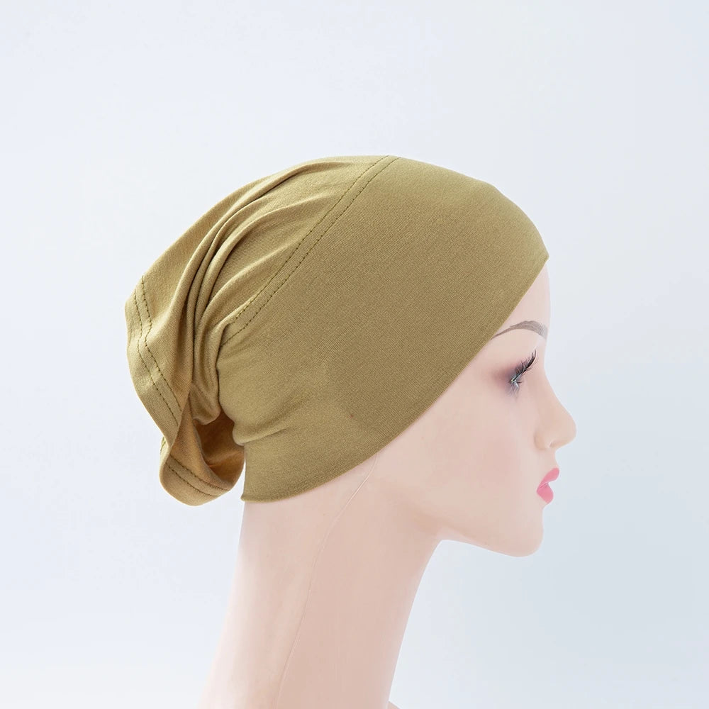 56colors Fashion Women Inner Hijab Tube Muslim Cap Bonnet Plain Islamic Underscarf Bamboo Jersey Undercaps Beauty World Shop