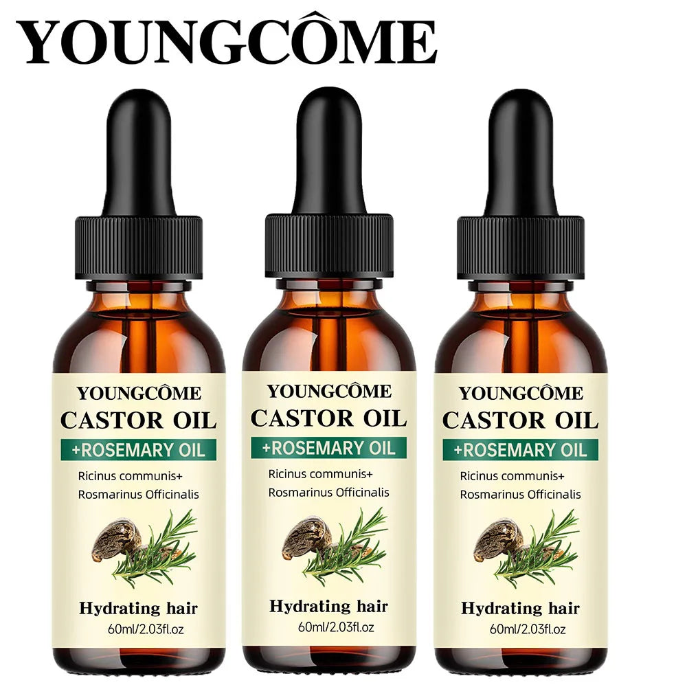 Mix Castor Oil and Rosemary Oil for Hair Growth Enhances hair thickness and Shine, Reduce Hair Loss and Split Ends Hair Care Oil Beauty World Shop