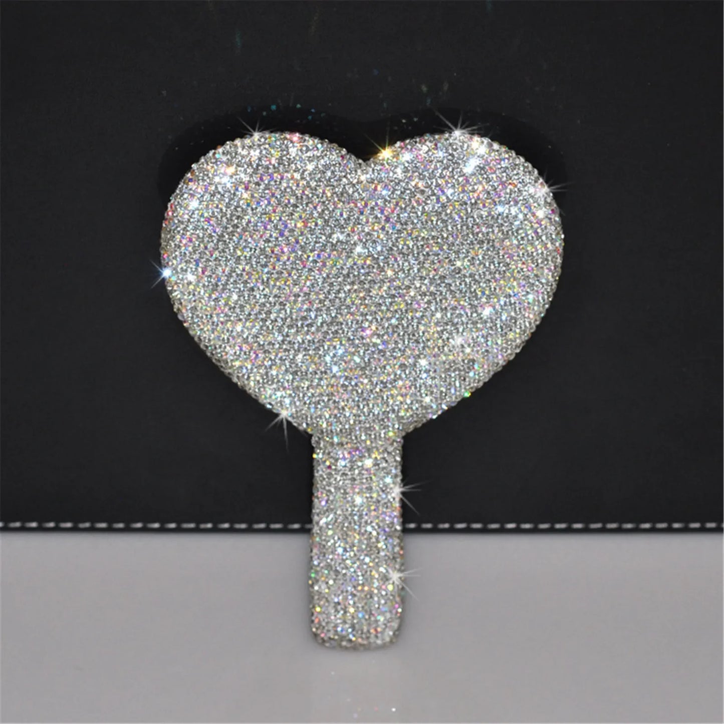 Travel Diamond Makeup Mirror Love Heart Bling Cosmetic Beauty Tools Handheld Vanity Portable Make Up Mirror for Girls Gifts Beauty World Shop