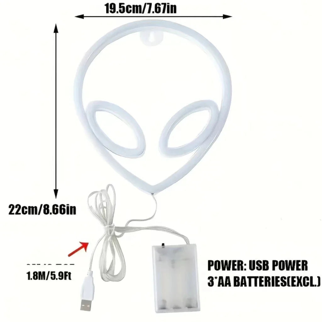 Halloween Bat Spirit LED Neon Wall Decor for Party Gift - Terrifying Atmosphere - USB or Battery Powered THee STORE