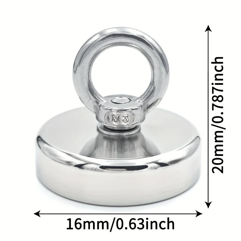 D16~D42mm Super Strong Neodymium Fishing Hook N52 Heavy Duty Rare Earth Neodymium with Countersunk Hole Eyebolt Salvage Magnetic Beauty World Shop