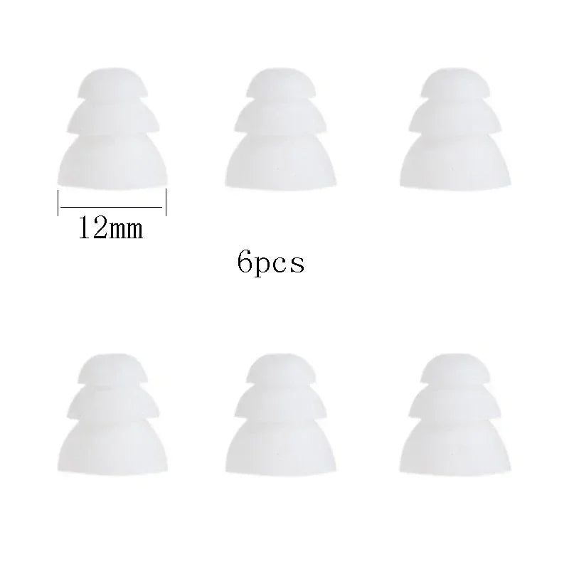 Three layers Silicone In-Ear Earphone Headset Earbud Bud Tips Earbuds eartips Earplug 6pcs/3pair