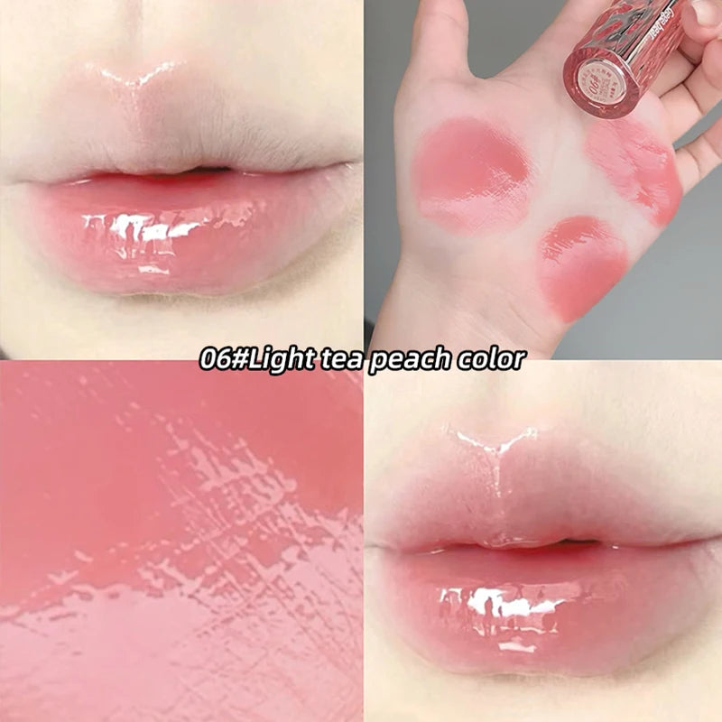 Crystal translucent lip glaze moisturizing water is not easy to fade natural color mouth red lip glaze Beauty World Shop