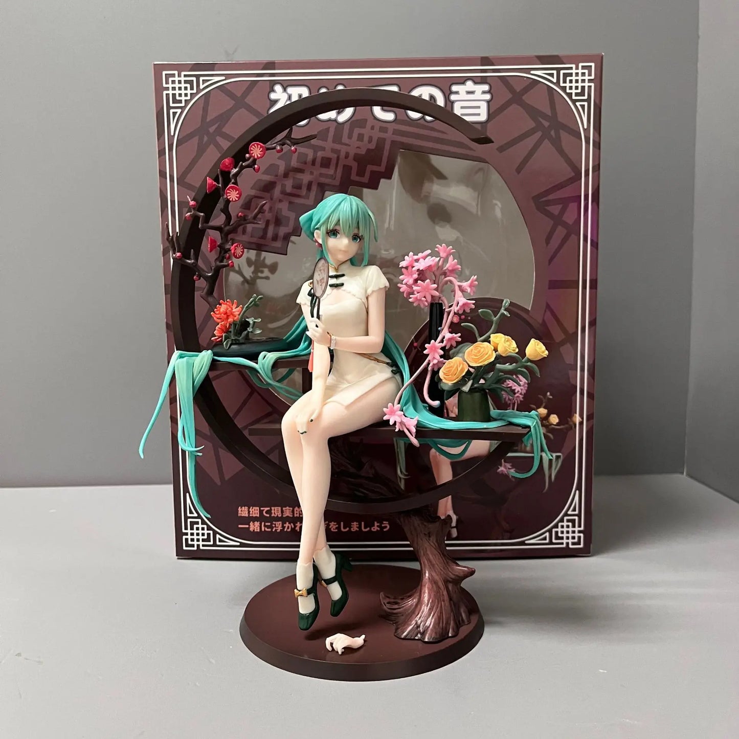 25cm Hatsune Miku In Cheongsam 1/7 Beautiful Girl Figure Model Statue Boys Collection Desktop Decoration Ornament Toys Gifts Beauty World Shop
