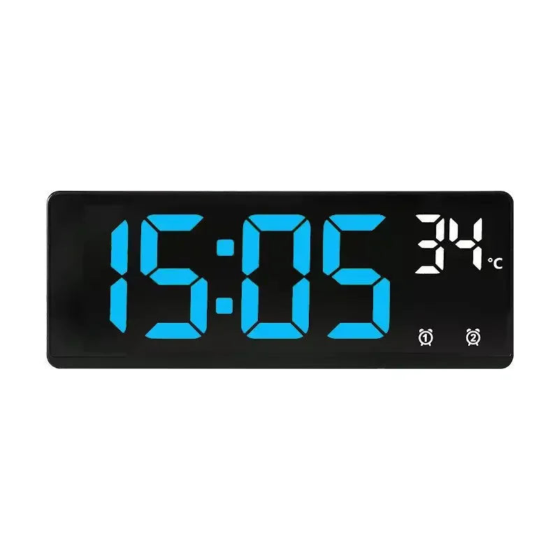 Voice Control Digital Alarm Clock Temperature Dual Alarm Snooze Desktop Table Clock Night Mode 12/24H LED Digital Clock Desk Beauty World Shop