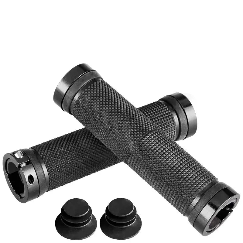MTB Bicycle Rubber Grips Alloy Lock Bilateral Lock Handlebar Grips Anti Slip Cycling Handlebar Sleeve BMX Bicycle Accessories Beauty World Shop