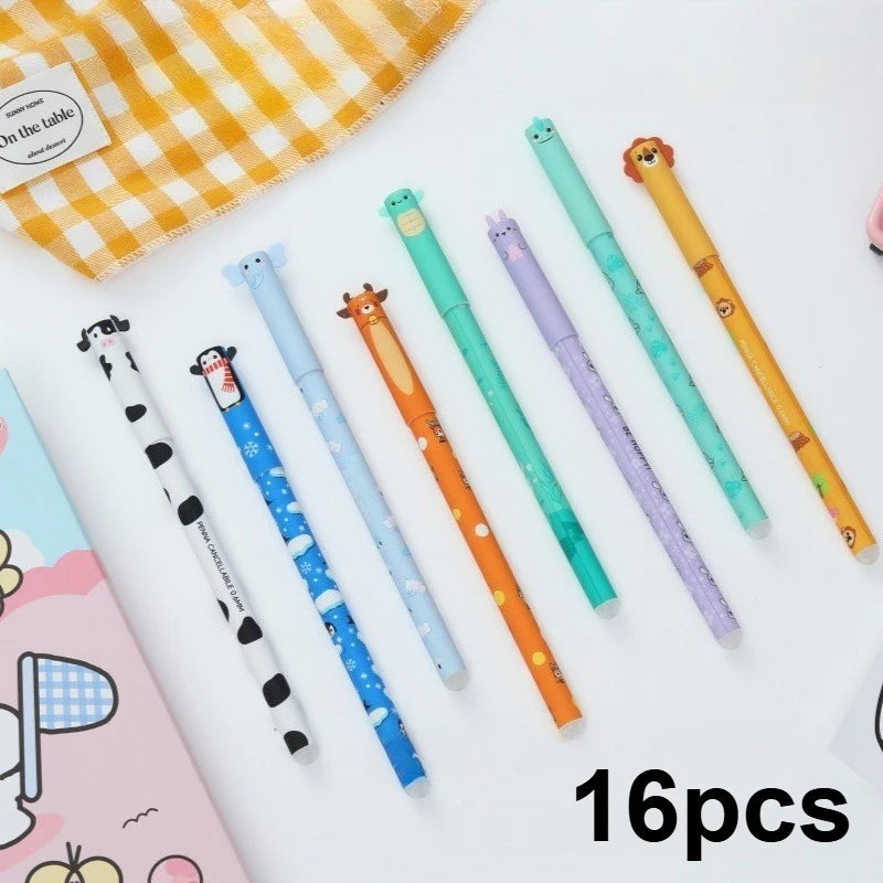8/16pcs Animal-Shaped Erasable Pens for Journaling, Writing, Office Supplies, Gift Ideas, Office Stationery, Cute Writing Tools Beauty World Shop