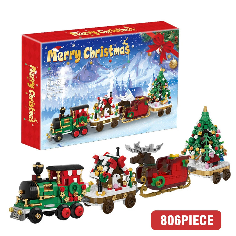 Christmas Building Block Santa Claus Snowman Elk Tree Micro Brick Puzzle Assembly Model Home Decoration Xmas Party Gift Kid Toy Beauty World Shop