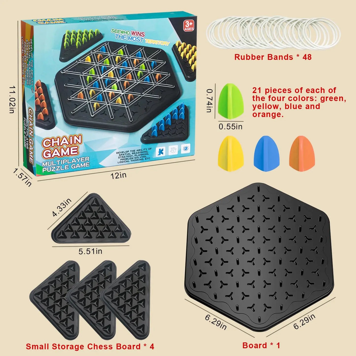 STEM Puzzle Toys for 3 Year Old Kids & Up, Triggle Game - Family Strategy Board Game (2 Players) Beauty World Shop