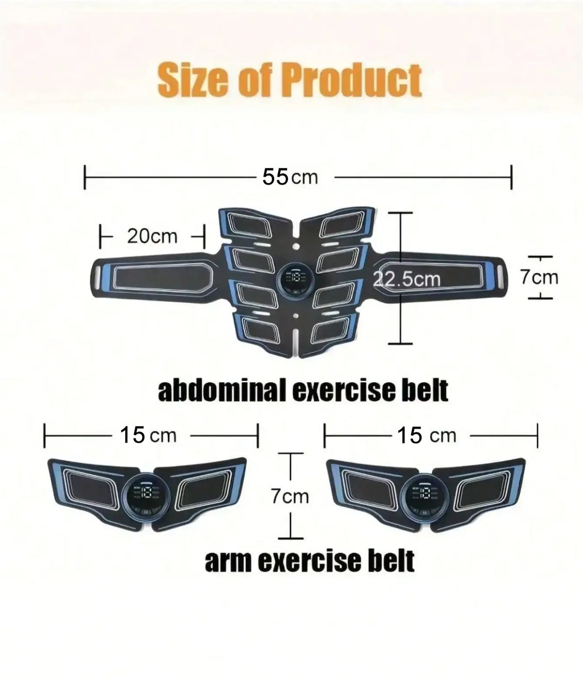 USB Rechargeable Abdominal Muscle Trainer Portable Abdominal Muscle Massager Electronic Training Belt Exercise Fitness Equipment Beauty World Shop