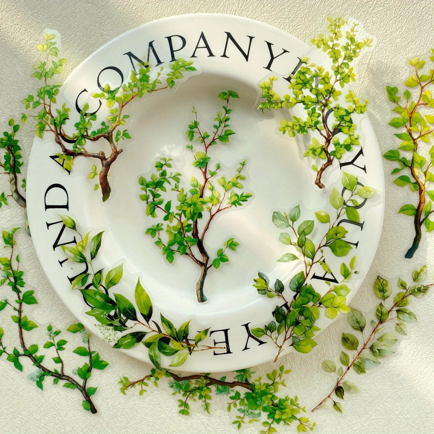 Journamm 20pcs Branches DIY Journal Material PET Stickers Scrapbooking Arts and Crafts Projects Decor Photo Album Collage Beauty World Shop