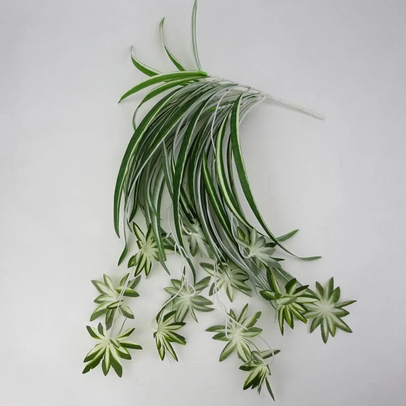 Artificial Plants Wall Hanging Chlorophytum Potted Green Plants PVC Fake Plants Simulation Flower Living Room Decor 65cm Beauty World Shop