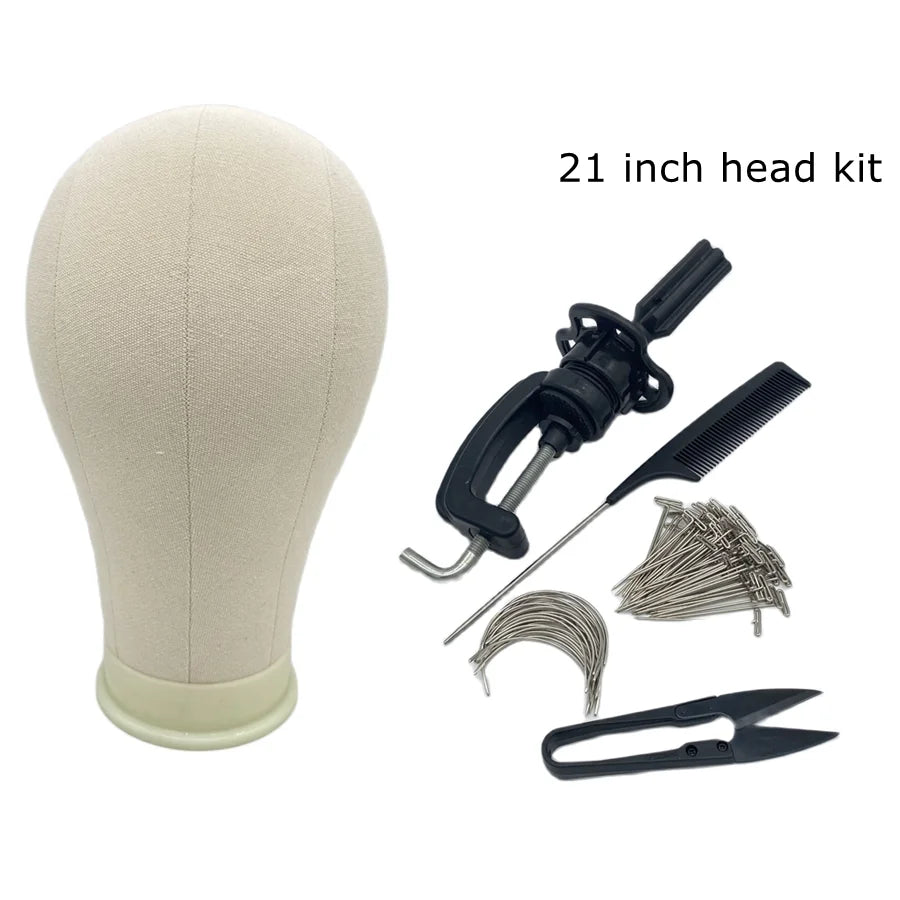 Canvas Block Head Kit Training Mannequin wig Head Display Styling Mannequin Manikin Head Wig Stand wig head Stand Beauty World Shop