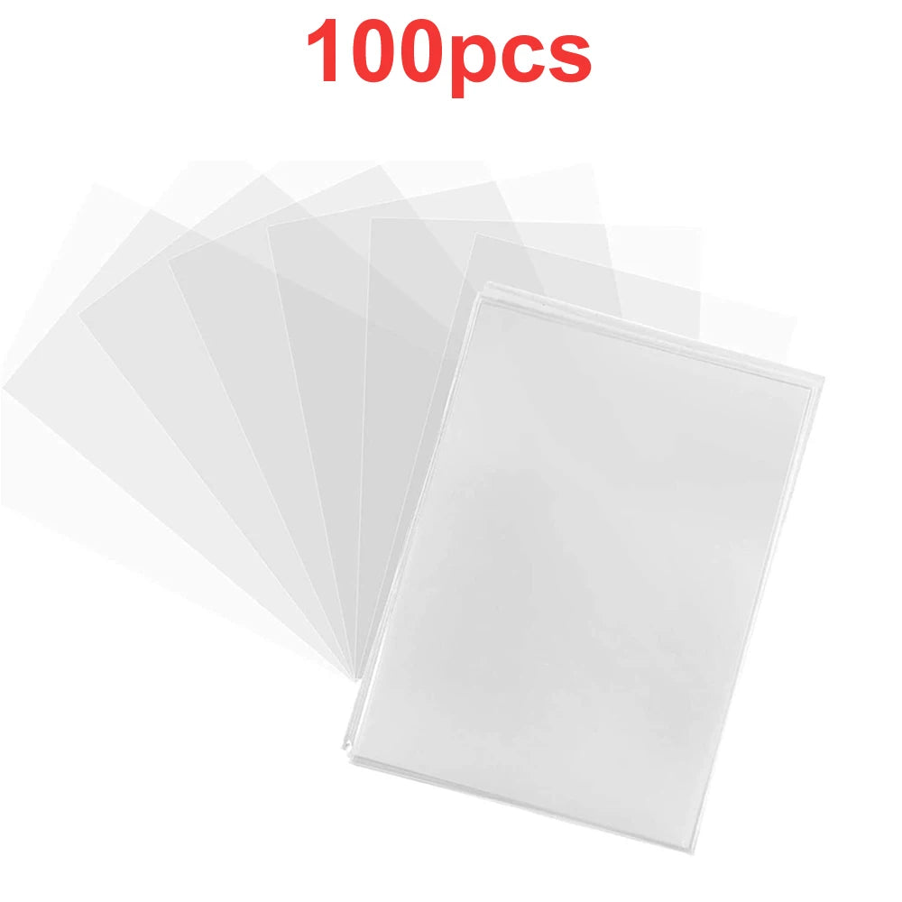 100 Pcs Transparent Playing Card Cover Clear Protector Sleeve Holder For Pokemon Board Game ID Trading Folder Photo Pouch Kit Beauty World Shop