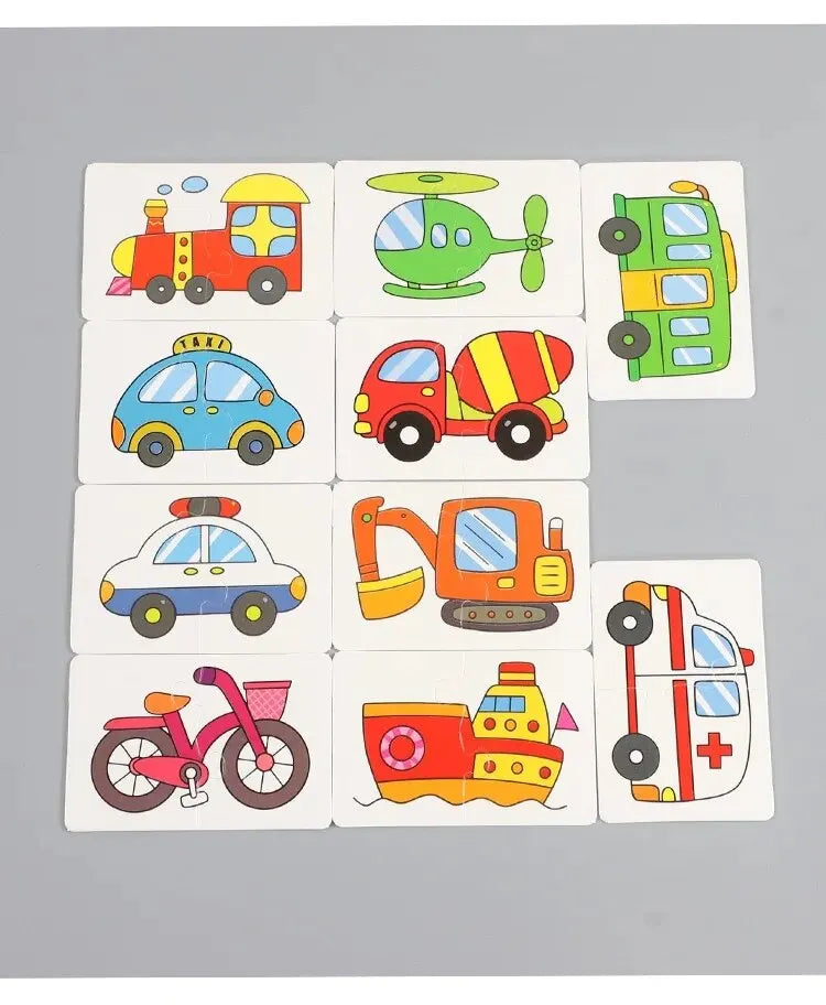 32 Pcs Enlightenment Card Matching Puzzle Early Education Cartoon Pattern Cognitive Boys and Girls Toys Beauty Fashion