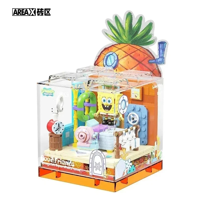 Spongebob Building Blocks Patrick Star Krusty Krab Squidward Tentacles Room Model Bricks Set Desktop Ornaments Kids Toys Gifts Beauty World Shop