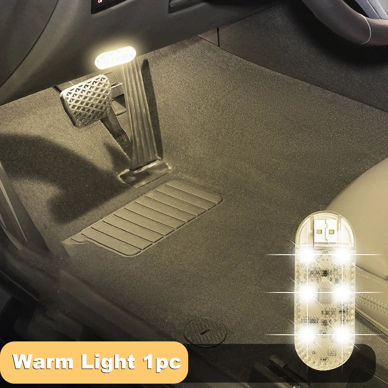 LED Car Mini Touch Light USB Charging Portable Auto Roof Ceiling Reading Night Lamp Wireless Car Decoration Ambinet Light Beauty World Shop