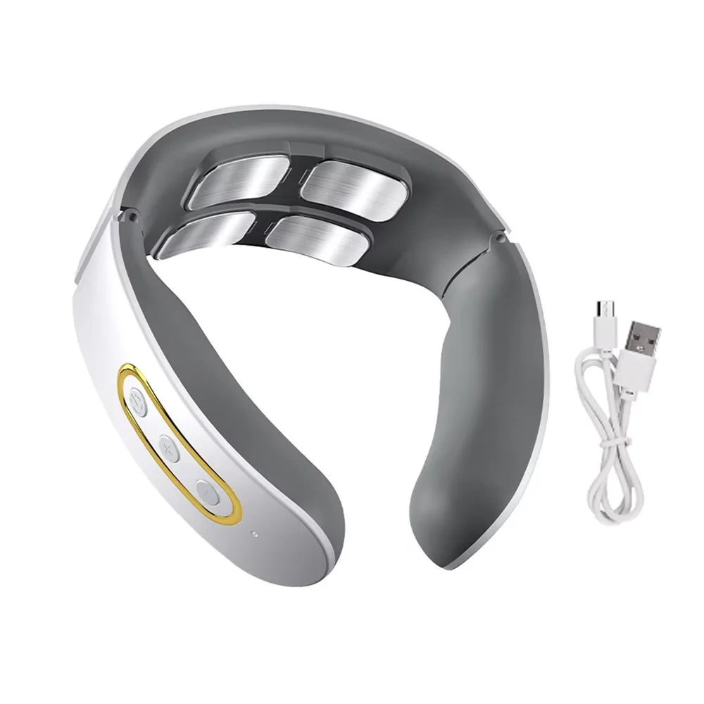 Electric Neck and Shoulder Pulse Massager 6 Mode 9 Levels Adjustable Cervical Vertebra Relax Pain Relief Kneading Machine Beauty World Shop