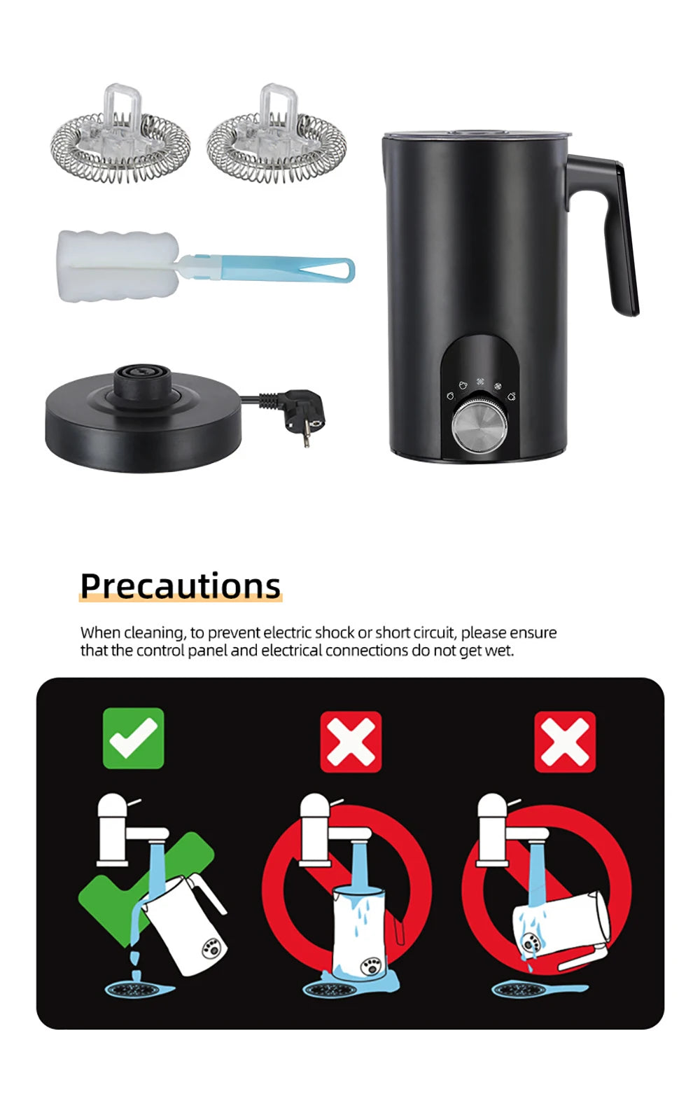 Electric Milk Frother Milk Foam Machine Automatic Milk Foamer for Cappuccino Coffee Latte 5in1 Electric Milk Frother Foam Maker Beauty World Shop