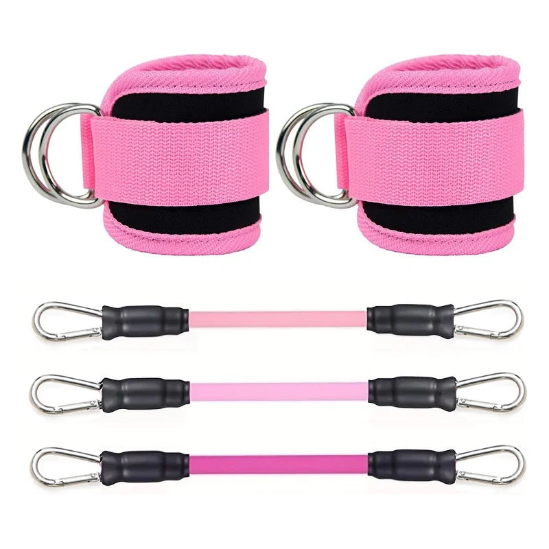 Ankle Straps Resistance Bands Set Fitness Workout Exercise Equipment Ankle Weight Yoga Elastic Fitness Band For Gym Man Woman Beauty World Shop