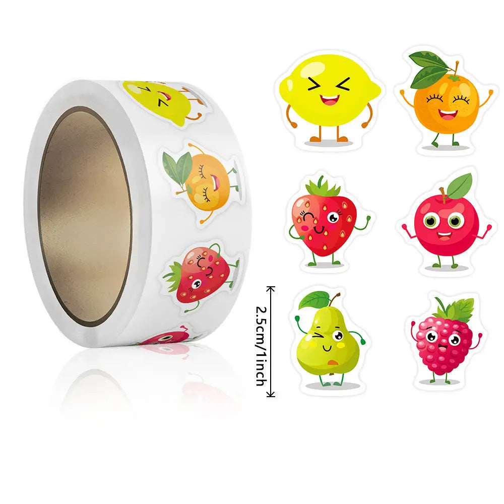 100-500pcs Stationery Stickers Birthday Party Back ground Fruits Balloon Happy Banner Refrigerator Vegetable Stickers Beauty World Shop