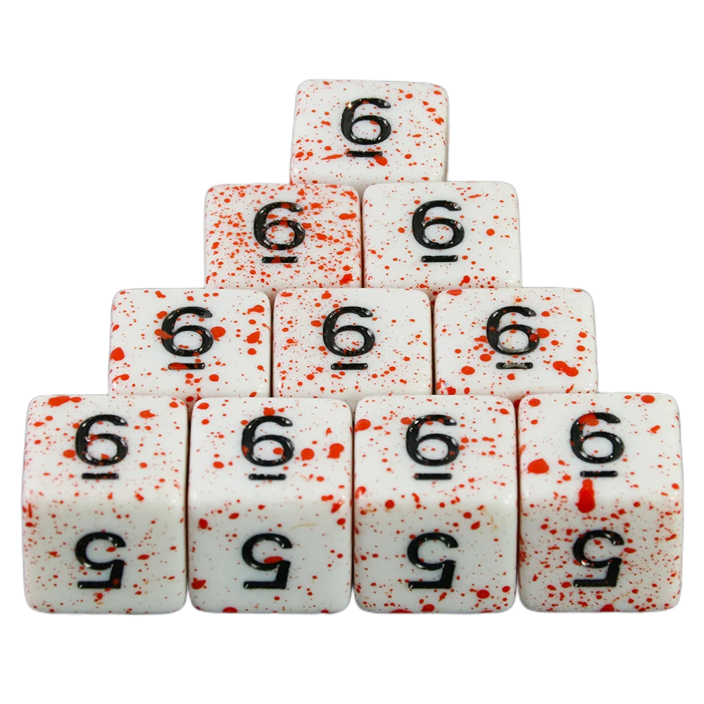 Dormia Dice DND Accessories Opaque White Acrylic Polyhedral Dice Set With Special Blood Effect For Table Board Role Playing Game Beauty World Shop