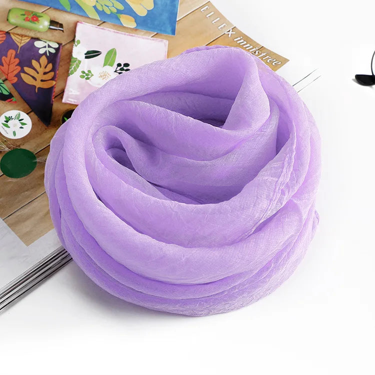 New 70X70cm Simulation Silk Scarves Women's Versatile Small Square Solid Chiffon Scarf Gauze Scarf Party Gift Beauty World Shop