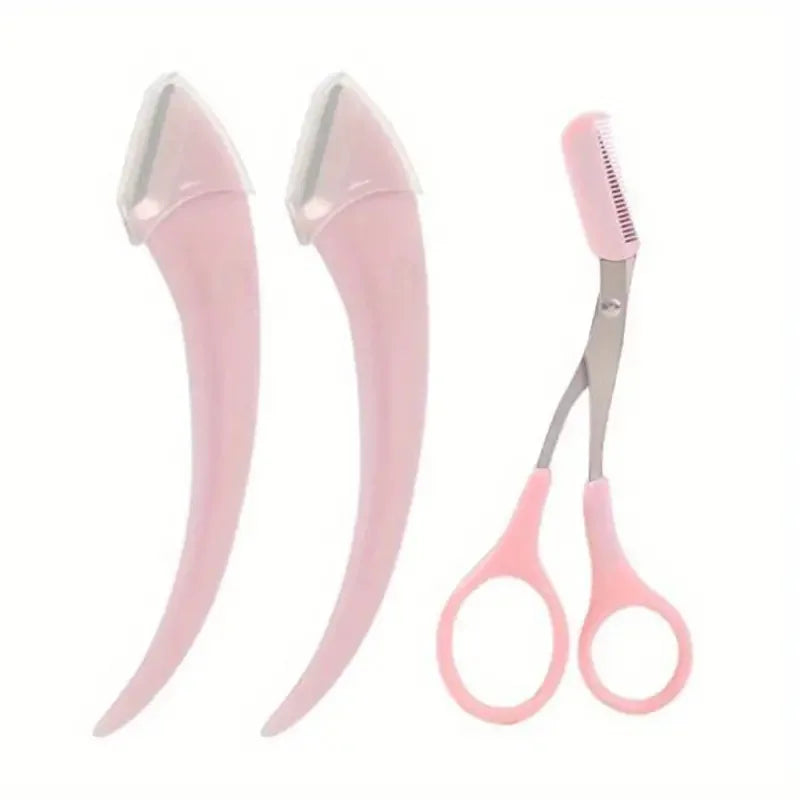 Eyebrow Trimmer Set, Curved Eyebrow Razor, Eyebrow Scissors With Comb, Convenient Easy Beauty Tools For Beginners Beauty World Shop