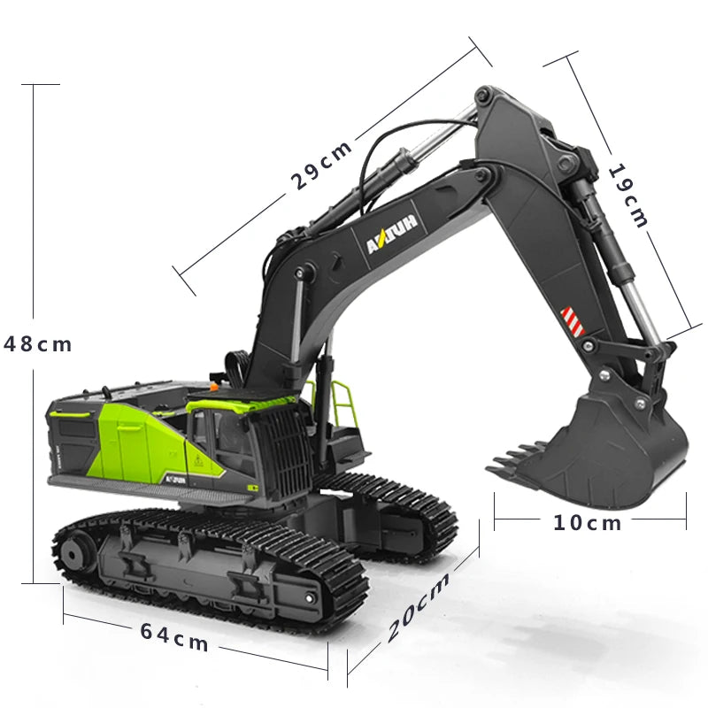 1/14 HUINA 1593 582 RC Excavator Dumper Truck crawler Alloy Tractor Loader 2.4G Radio Controlled Car Engineering toy for boy Beauty World Shop