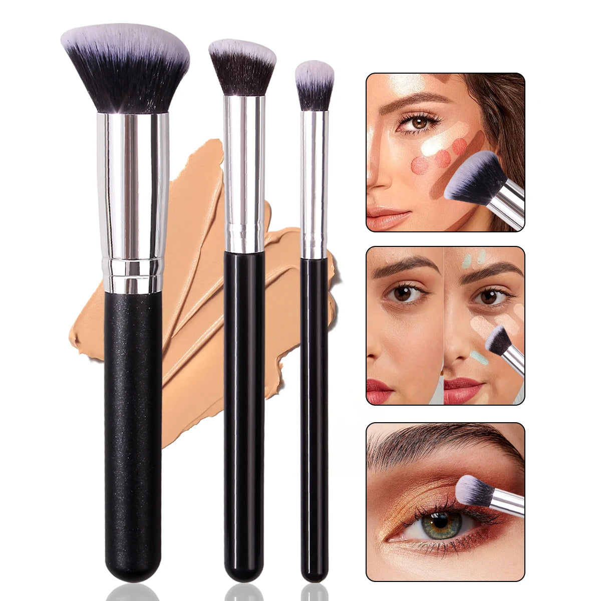 Foundation Concealer Brush, Premium Contour Blusher Brushes, Flawless Under Eye Dense Face Makeup Brush For Blending Beauty World Shop