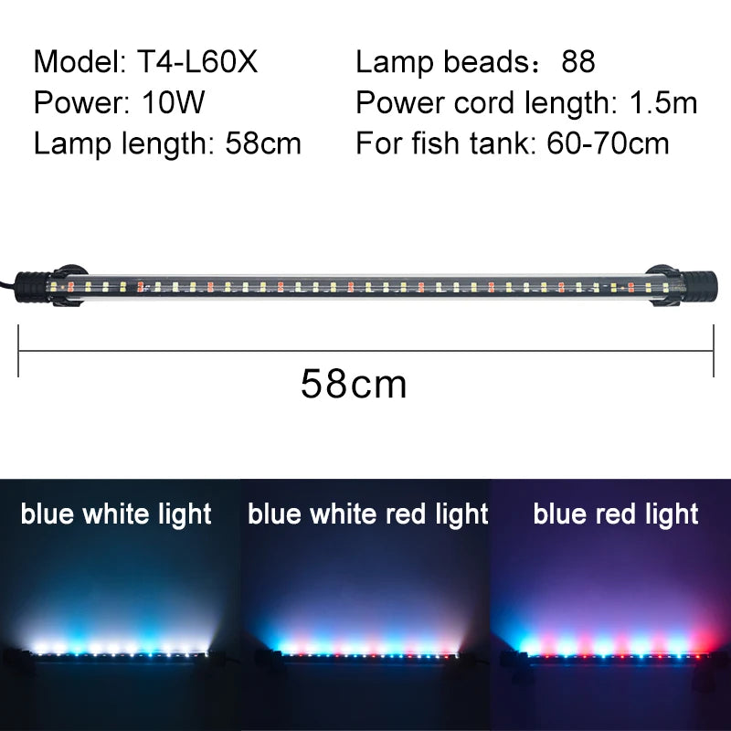 Waterproof LED Aquarium Light Fish Tank Underwater Lamp Clip Light Aquariums Decor Lighting Submersible Lamp Plant Grow 220-240V Beauty World Shop