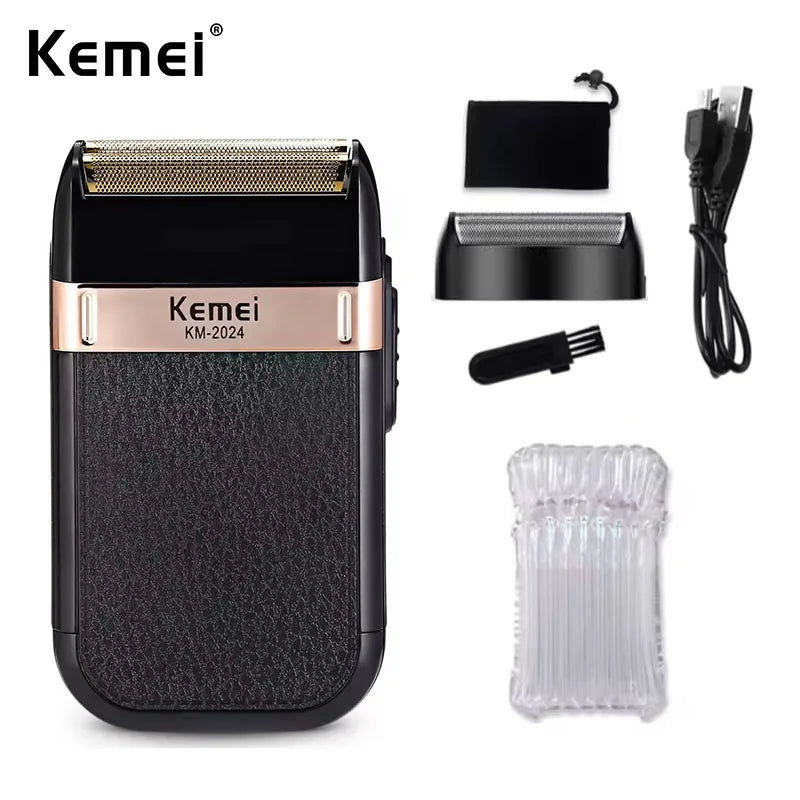 Kemei KM-2024 USB Charging Electric Shaver For Men Reciprocating Twin Blade Razor Shaver Beard Trimmer Shaving Machine Beauty World Shop