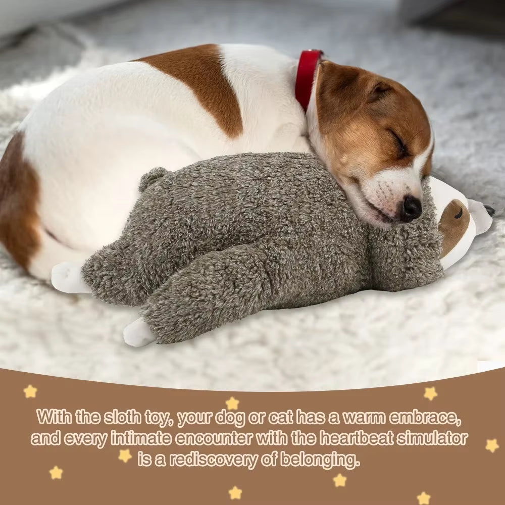 Dog Christmas Gift Forest Sloth Puppy Heartbeat Toy for Stress Relief and Soothing, Sleep Aid Crate Training Puppy Toys
