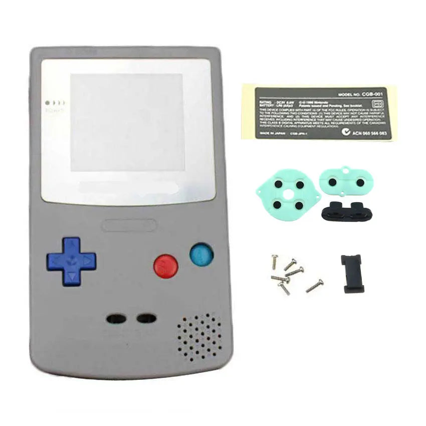 Plastic Game Shell Housing Case Cover for Gameboy Color Game GBC Console Shell with Buttons Kits Screw Sticker Label Part