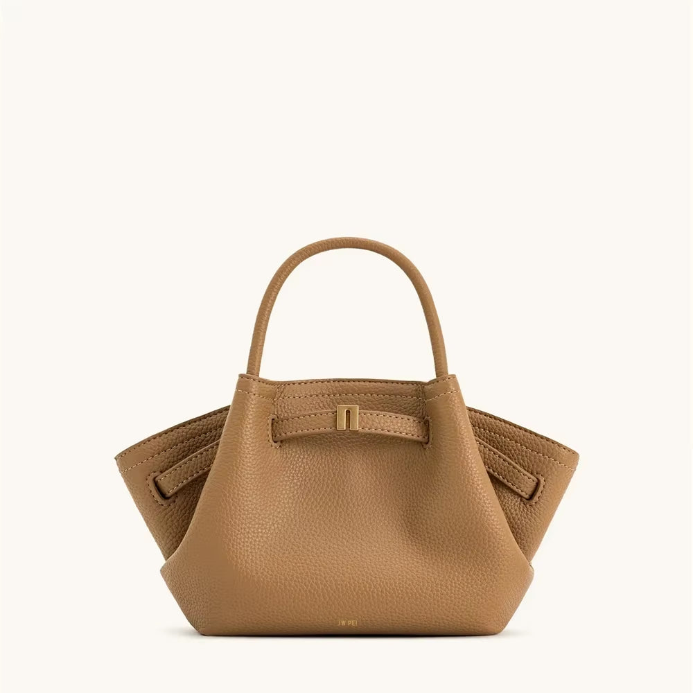 2025New Women'S Canvas Brown Crossbody Shoulder Bag Mini Vegan Leather Tote Bag Handbag Dumpling Bag High Quality Leather