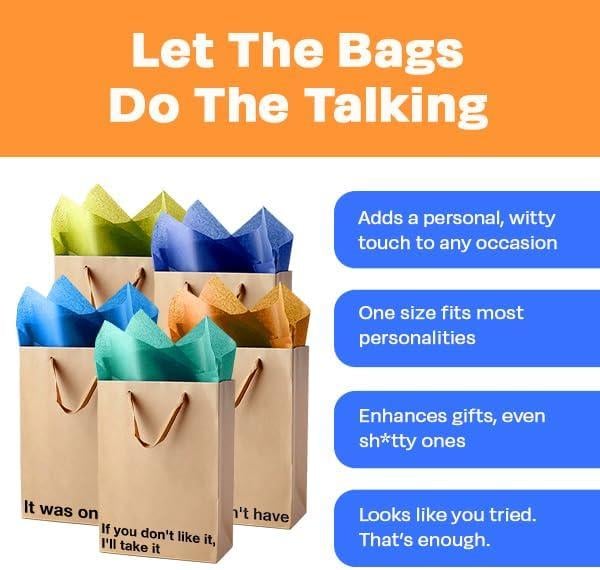 🔥😂MilkToast Snarky Gift Bag🎁Funny Gift Bags(✨5 pcs/Set) mysite