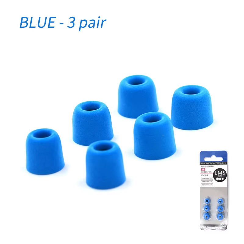 3Pair(6Pcs) Noise Isolating Comfortble Memory Foam Ear Tips Ear Pads Earbuds for in Earphone for Headphones ZSX Edxpro PR3