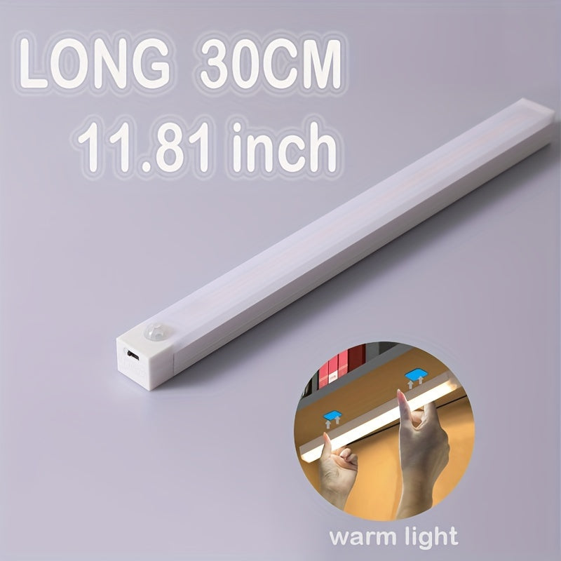 Rechargeable Motion Sensor LED Light Strip with Human Body Detection, Magnetic Adhesive & USB-Powered Smart Lighting - Cordless Floor/ Ceiling/ Wall Light for Kitchen, Wardrobe, Stairs, Hallway - Energy-Efficient LED Tube Lig Beauty Fashion