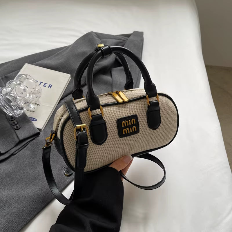Trendy Bowling Tote Handbags and Purses Women Shoulder Crossbody Bags New Vegan Leather Ladies Messenger Bag High Quality