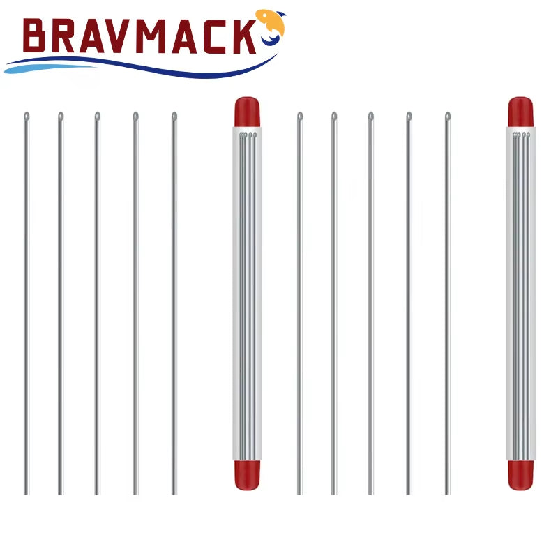 5/10Pcs Quick Earthworm Hooking Needle Pins Hollow Gas Needle Fishing Tools Worm Baiting Needle Driller No-Escaping Bait Needles