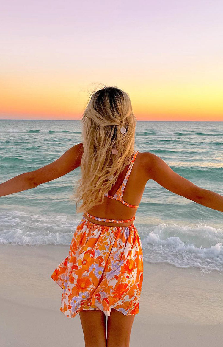 Genovia Orange Floral Mini Dress BB Exclusive