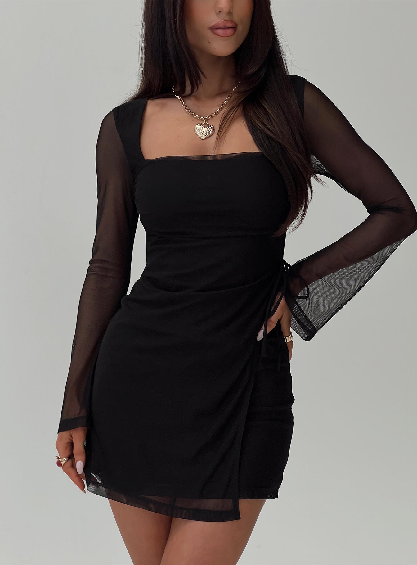 Martinez Long Sleeve Mini Dress Black Princess Polly