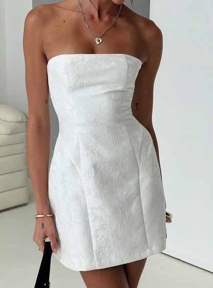 Heaven Sent Strapless Mini Dress White Princess Polly