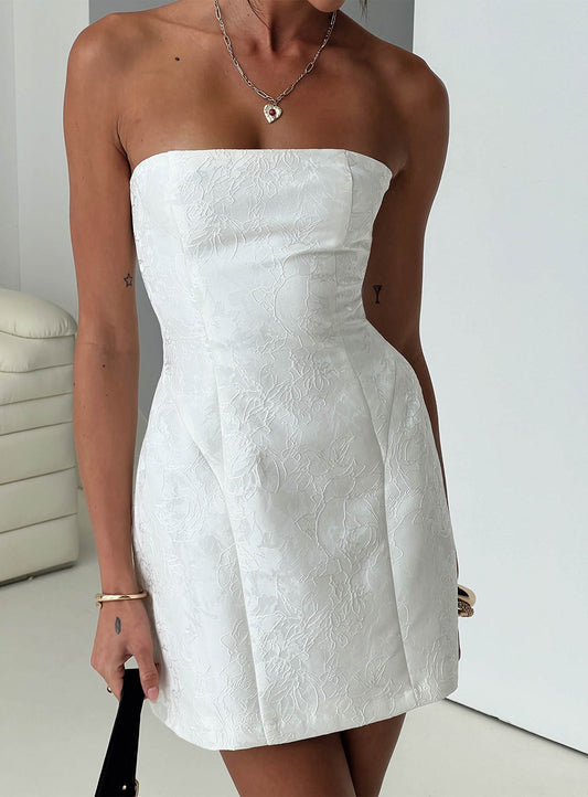 Heaven Sent Strapless Mini Dress White Princess Polly